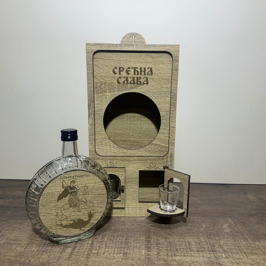 Slavski poklon set - Djurdjevdan sa čuturom i dve čašice